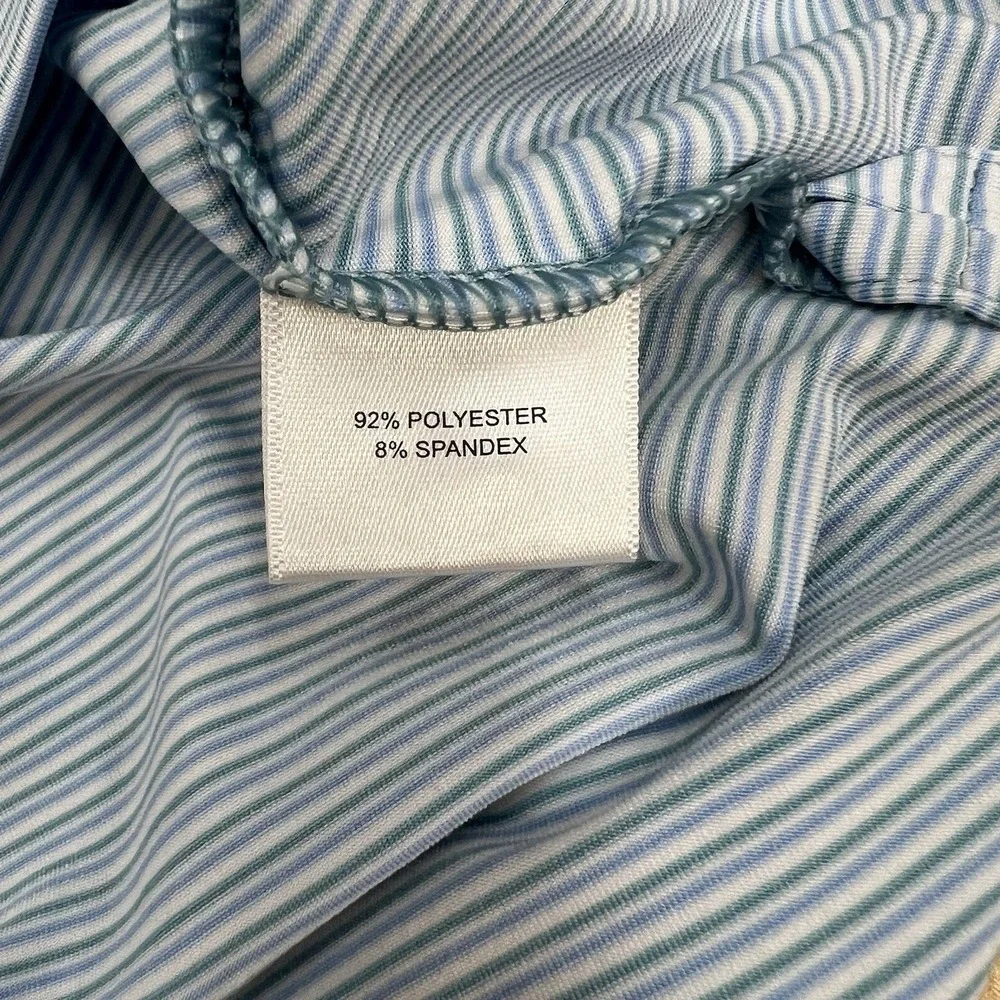 Peter Millar Summer Comfort Polo Golf Shirt Mens XL Loose Fit Blue Striped